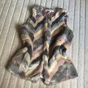 Davi & Dani multicoloured faux fur vest Size L Boho Punk Party Festivals